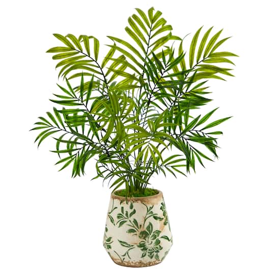 18&#x22; Mini Areca Palm Plant in Floral Vase